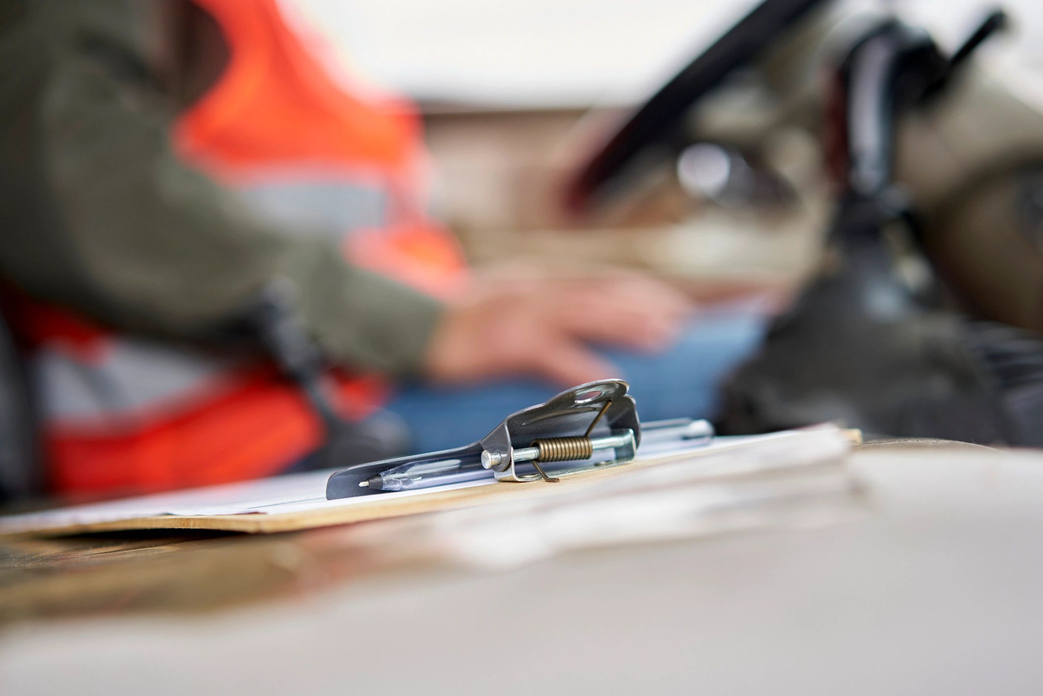 Event planning clipboard and paperwork